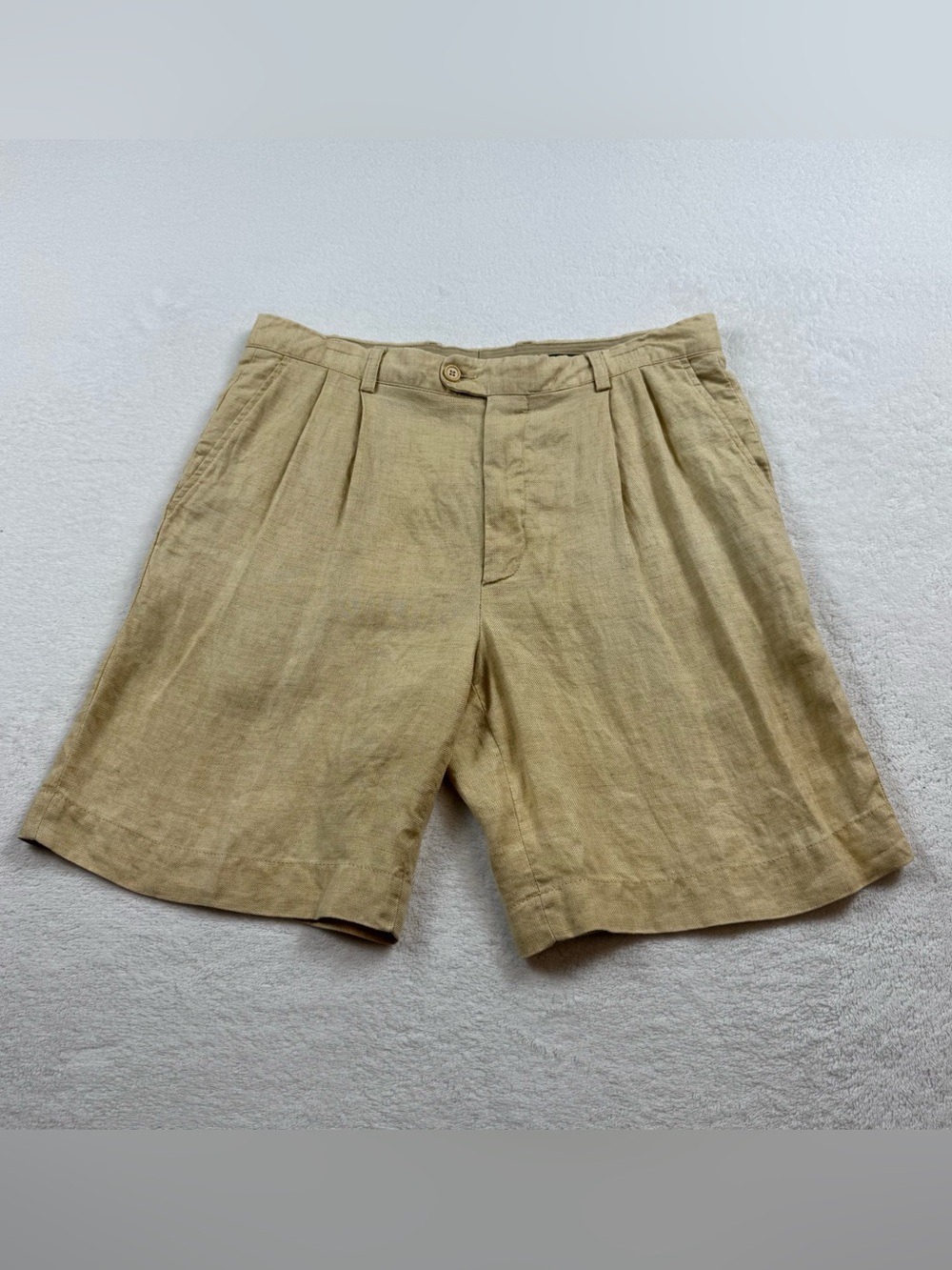 Zanella Ernest 100% linen chino shorts men’s size 34 brown knit made in Italy